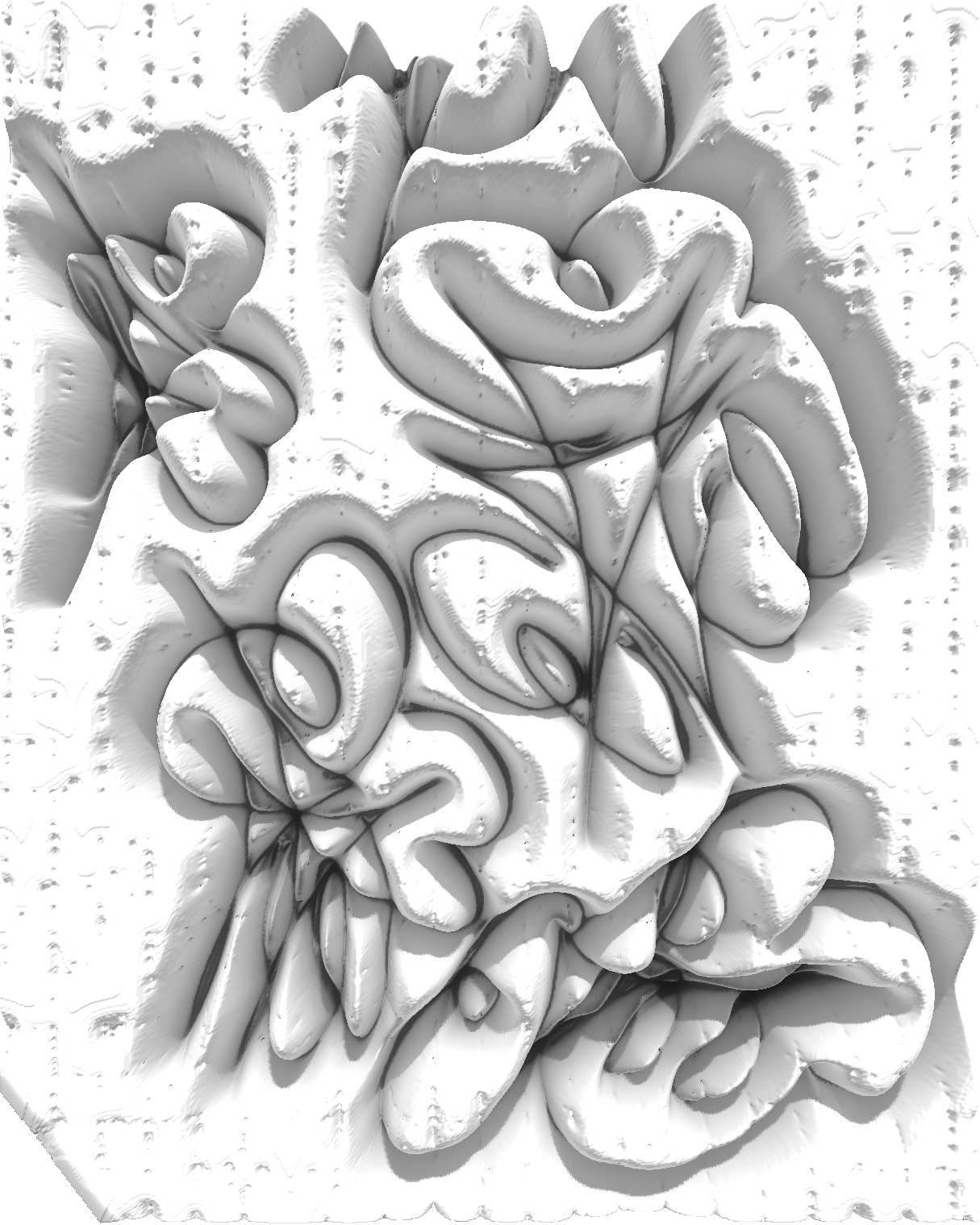 3D extrusion of a scribble with plaster texture